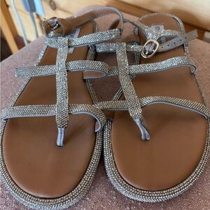 Steve Madden Silver Crystal Gladiator Sandals
